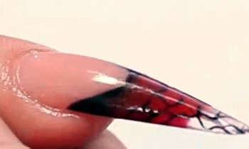 Burlesque Themed Stiletto Acrylic Nail Design Tutorial Video by Naio Nails