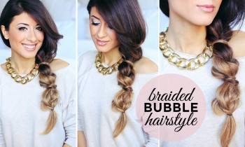 Cute and Easy Braided Bubble Hairstyle
