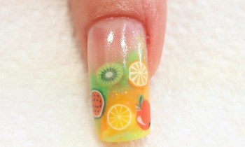 Fruit Sliced Nail Art Canes Embedded into Acrylic Tutorial Video by Naio Nails
