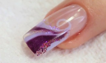 Glitter and UV Gel Swirl Nail Design Tutorial Video by Naio Nails