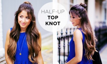 Half Up Top Knot Hairstyle Tutorial