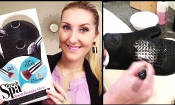 HOW I CLEAN MAKEUP BRUSHES! Brush Spa Glove Review & Demo