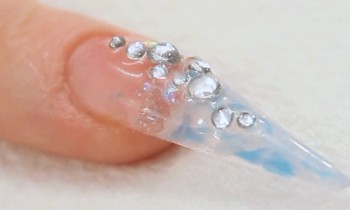 Icy Blue Marble UV Gel Stiletto Nail Tutorial Video by Naio Nails