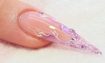 Lilac Shell Stiletto Acrylic Nail Demonstration Tutorial Video by Naio Nails