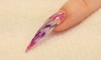 Marble Nails Stiletto UV Gel Nail Design by Naio Nails