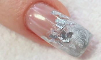 Metallic Silver Gel Nail Design Tutorial Video by Naio Nails
