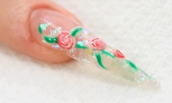 UV Gel Nail Art Roses Tutorial Video by Naio Nails