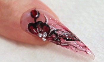 UV Gel Nail Art Tutorial Video Stormy Floral Design by Naio Nails