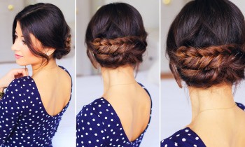 Double Fishtail Bun Updo Tutorial