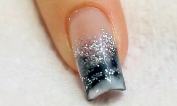 Acrylic Nail Redesign to Black and Silver Tutorial Video by Naio Nails