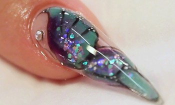 Encapsulated Butterfly Stiletto Acrylic Nail Tutorial Video by Naio Nails
