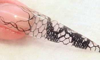 Encapsulated Lace Netting Stiletto Acrylic Nail Tutorial Video by Naio Nails