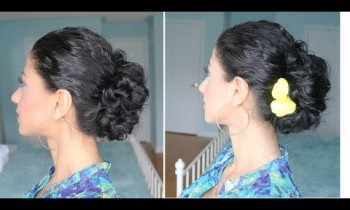 Curly Hair Messy Bun