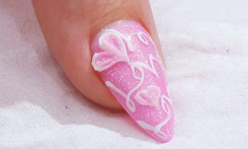 Sweet Baby Pink 3D Love Heart Acrylic Nail Design – Kirsty Meakin – Naio Nails