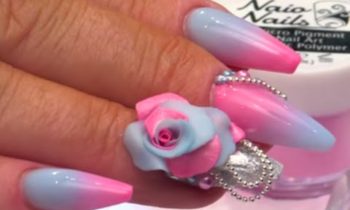 Pink and Blue Fade with 3D Flower Part 1