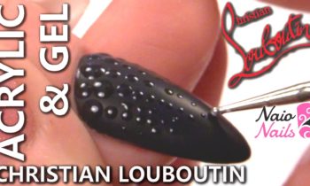 Christian Louboutin Inspired Matte Black Design with Water Droplets