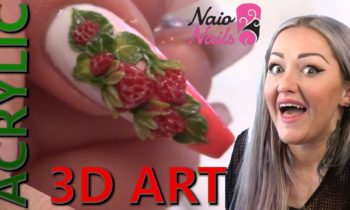 3D Acrylic Strawberries – Fresh Summer Fruits 3D Nail Art – Nail Tutorial Video