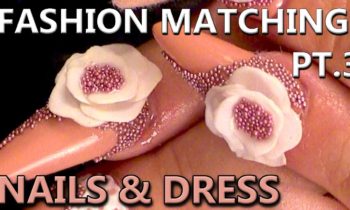 Nude Nail with Acrylic Flower & Micro Beads – Nail Tutorial – Fashion Matching Nail Art