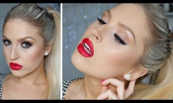 Kim Kardashian ♡ Hair & Makeup | Glamorous Warm Neutral Eyes & Red Lip!