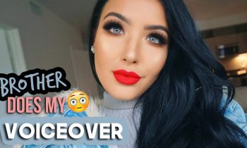 BROTHER DOES MY VOICEOVER | Holiday Red Lip & Bronze Eyes