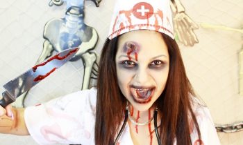 Simple Do It Yourself Zombie Nurse Halloween Costume Makeup Tutorial