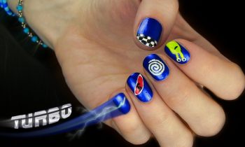 Turbo the Movie Nail Art! Pretty and Cute Cartoon Nail Design.