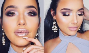 WINTER WONDERLAND MAKEUP | Glitter Lips & Champagne Smokey Eye