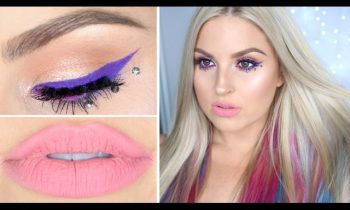 Colorful Festival Hair & Makeup! ♡ DIY Pink, Purple & Blue Hair Extensions