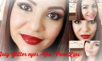 ♥ Holiday Gold Glitter Eyes -Red /Pink Lips ♥