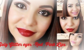 ♥ Holiday Gold Glitter Eyes -Red /Pink Lips ♥