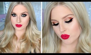 Bombshell Hair & Makeup Tutorial ♡ Christmas Holiday Themed!