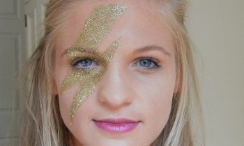 glitter color block rave EDM festival makeup