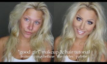 maybelline the nudes palette day time good girl hair and makeup tutorial