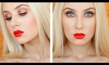 Copper Sparkle + Flirty Red Lips Makeup Tutorial! | Lauren Curtis