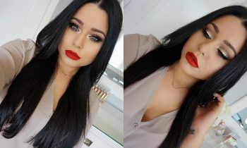 Glamorous Party Makeup Tutorial: Gold Eyes & Red Lips