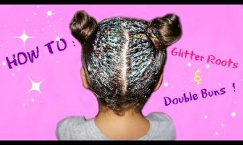 HOW TO: Quick Glitter Roots & Double Buns Hair Tutorial ! Tumblr hair styles !
