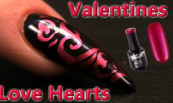 Metallic Valentines Love Hearts Gel Polish Design