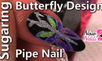 Sugared Butterfly Design on a Pipe Nail.