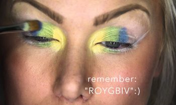 summer rave festival EDM makeup: rainbow eyes