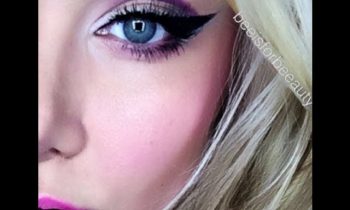 winged eye liner with a pop of pink! spring makeup