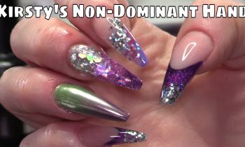 Kirsty’s Nails Using Her Non-Dominant Hand with Acrylic and Glitter