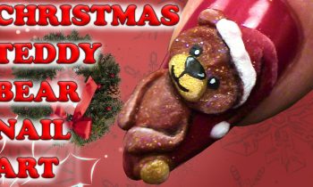 Christmas Teddy Bear Nail Art – 3D Acrylic Design – Step By Step Tutorial