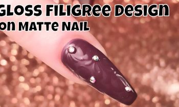 Filigree Gloss Design on Matte Nail