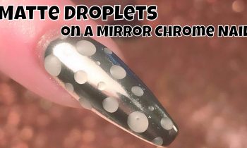 Matte Droplets on Mirror Chrome Nail