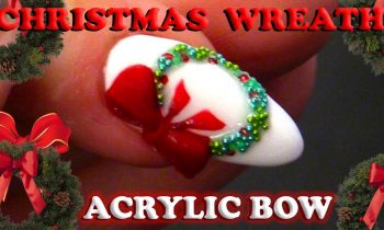 Simple Christmas Nail Design – Christmas Wreath with Bow Tutorial – Step by Step Guide