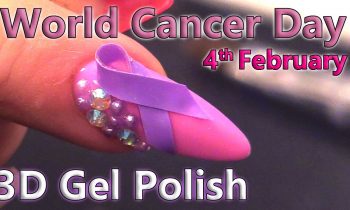 World Cancer Day – 3D Gel Polish Nail Art Design – 4th February 2017 – Tip and Acrylic Overlay