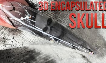Encapsulated  Acrylic 3D Skull – Halloween Nail Design – Transparent Colour