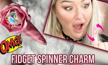 OMG! Fidget Spinner Nail Charm Inside a 3D Acrylic Rose – Step by Step Tutorial