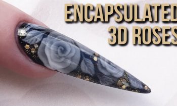 Encapsulated 3D Acrylic Roses – Extreme Stiletto Sculpted Nail Design