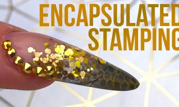 How to Encapsulate Chrome Powder Stamping in an Acrylic Nail with Glitter and Bling